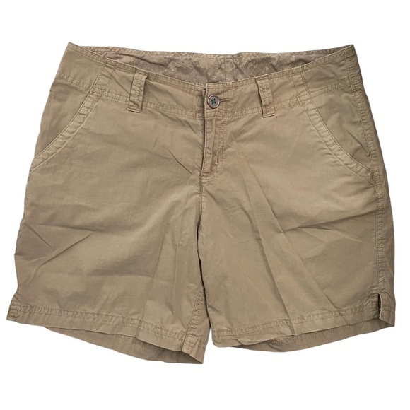Columbia Tan Mid Rise Shorts Pockets Brown Tan Neutral 6 - Picture 1 of 14